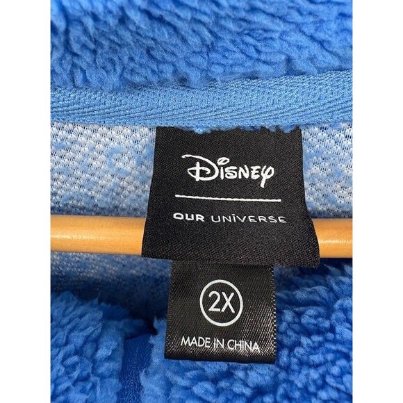 Disney Mickey Mouse & Friends Ski Scene Sherpa Quarter Zip Crewneck Size 2X - Picture 4 of 10